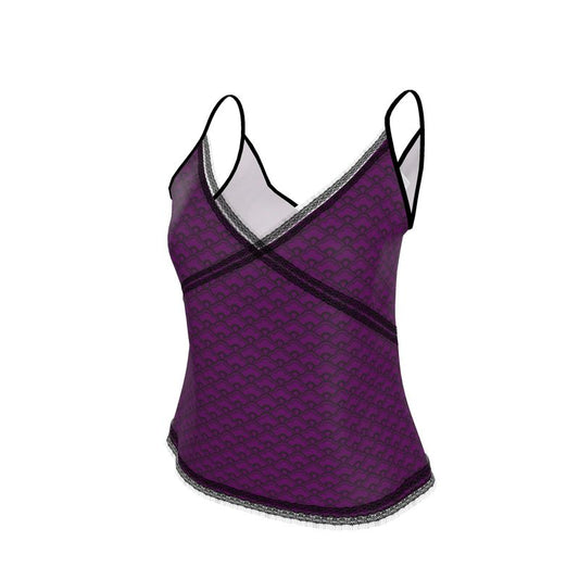 Wallpaper - Cami V-Neck With Lace Trim Deep Purple