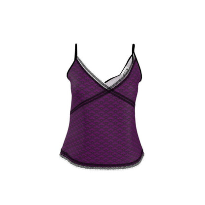 Wallpaper - Cami V-Neck With Lace Trim Deep Purple