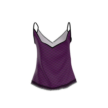 Wallpaper - Cami V-Neck With Lace Trim Deep Purple