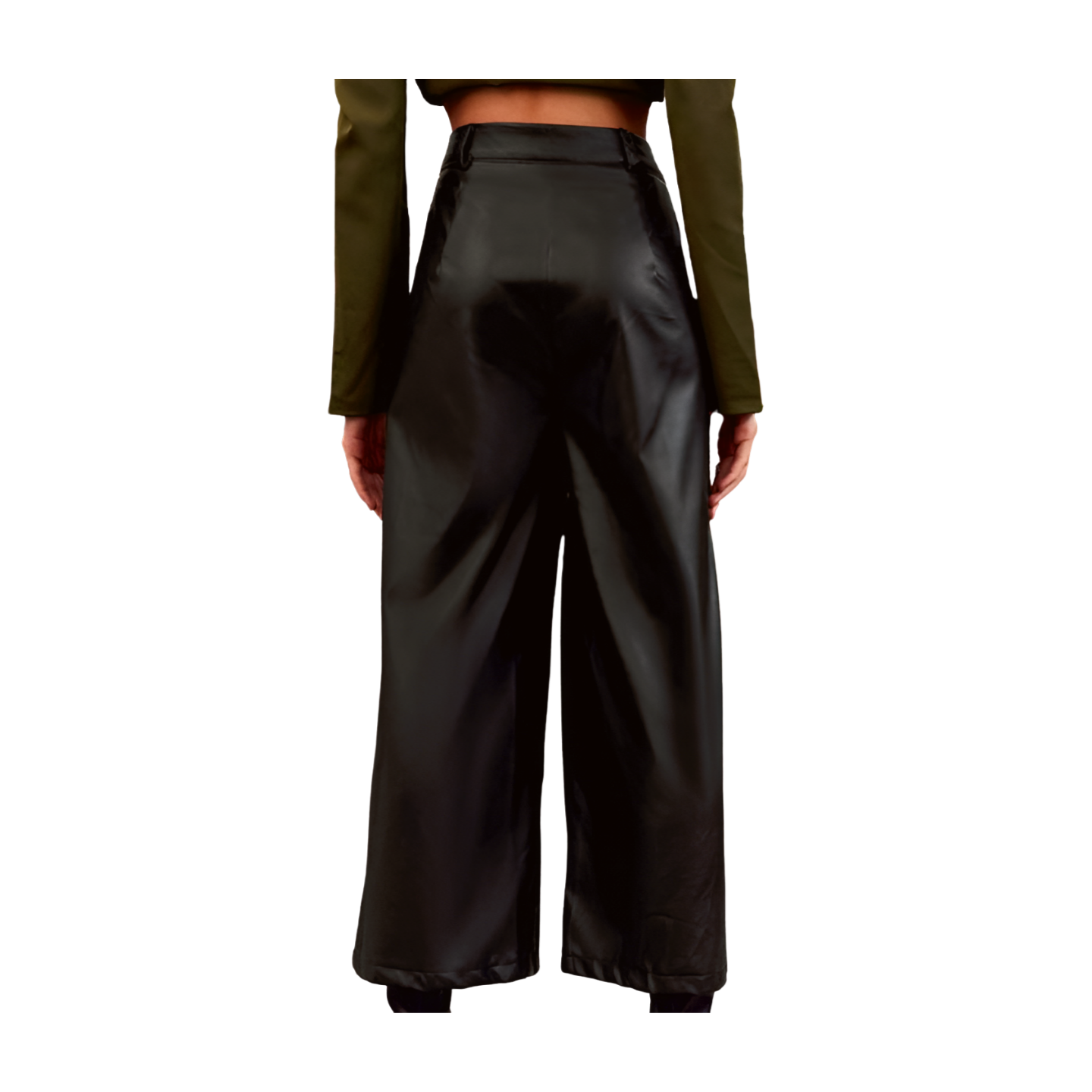 Faux Leather Straight Leg Vinyl Pants