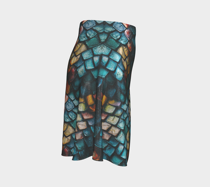 Glitter Dragon 01 Flare Skirt