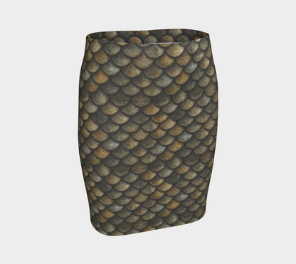 Gold Fish Fitted Skirt