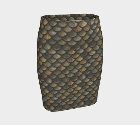 Gold Fish Fitted Skirt