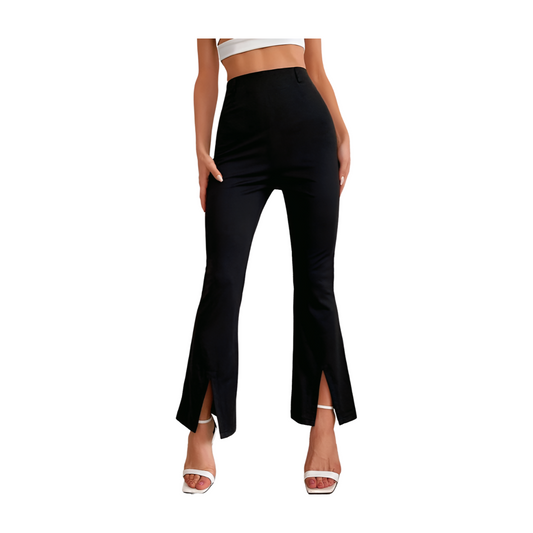 High Waist Ankle Split Slacks