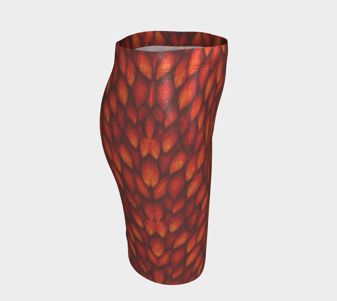 Phoenix Fire Feathers Fitted Skirt