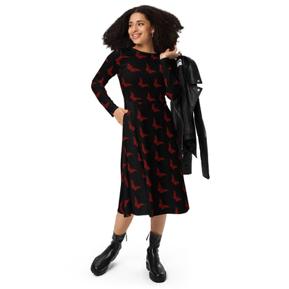 BUTTERFLY EFFECT Long Sleeve Midi Dress