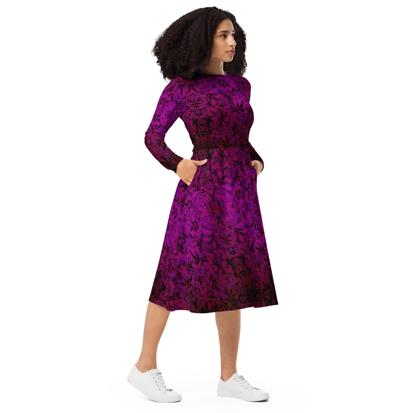 PERSEPHONE Long Sleeve Midi Dress