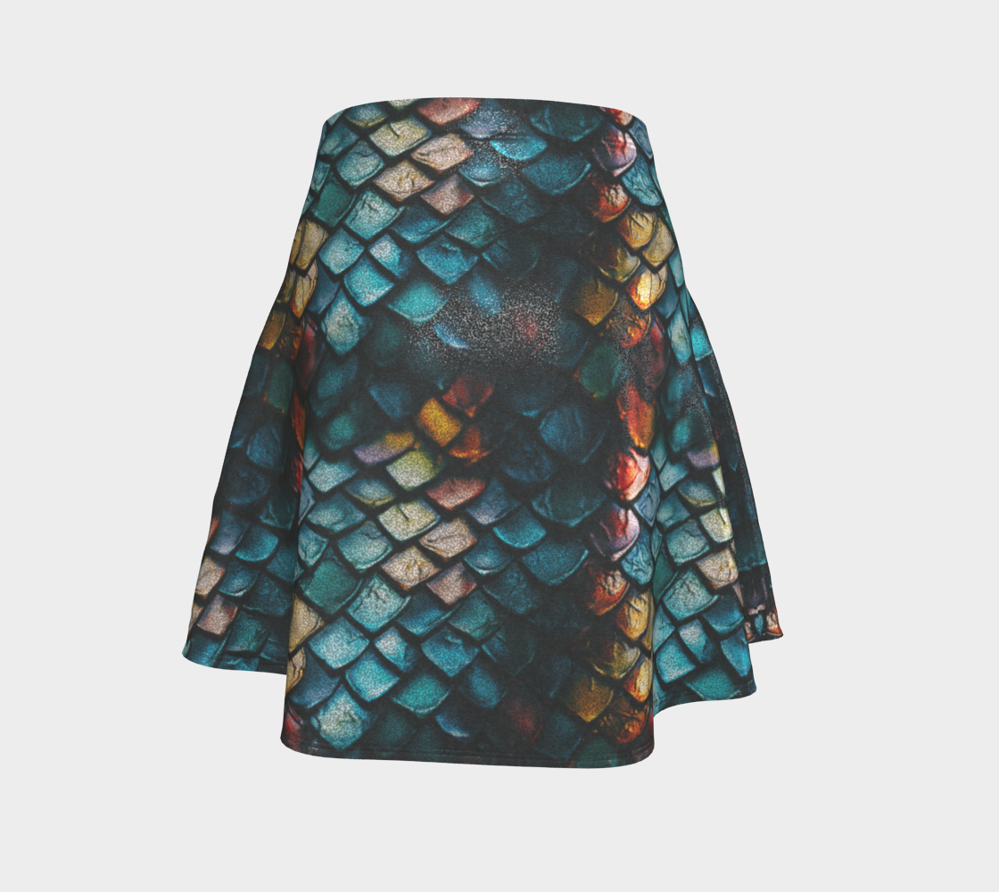 Glitter Dragon 01 Flare Skirt