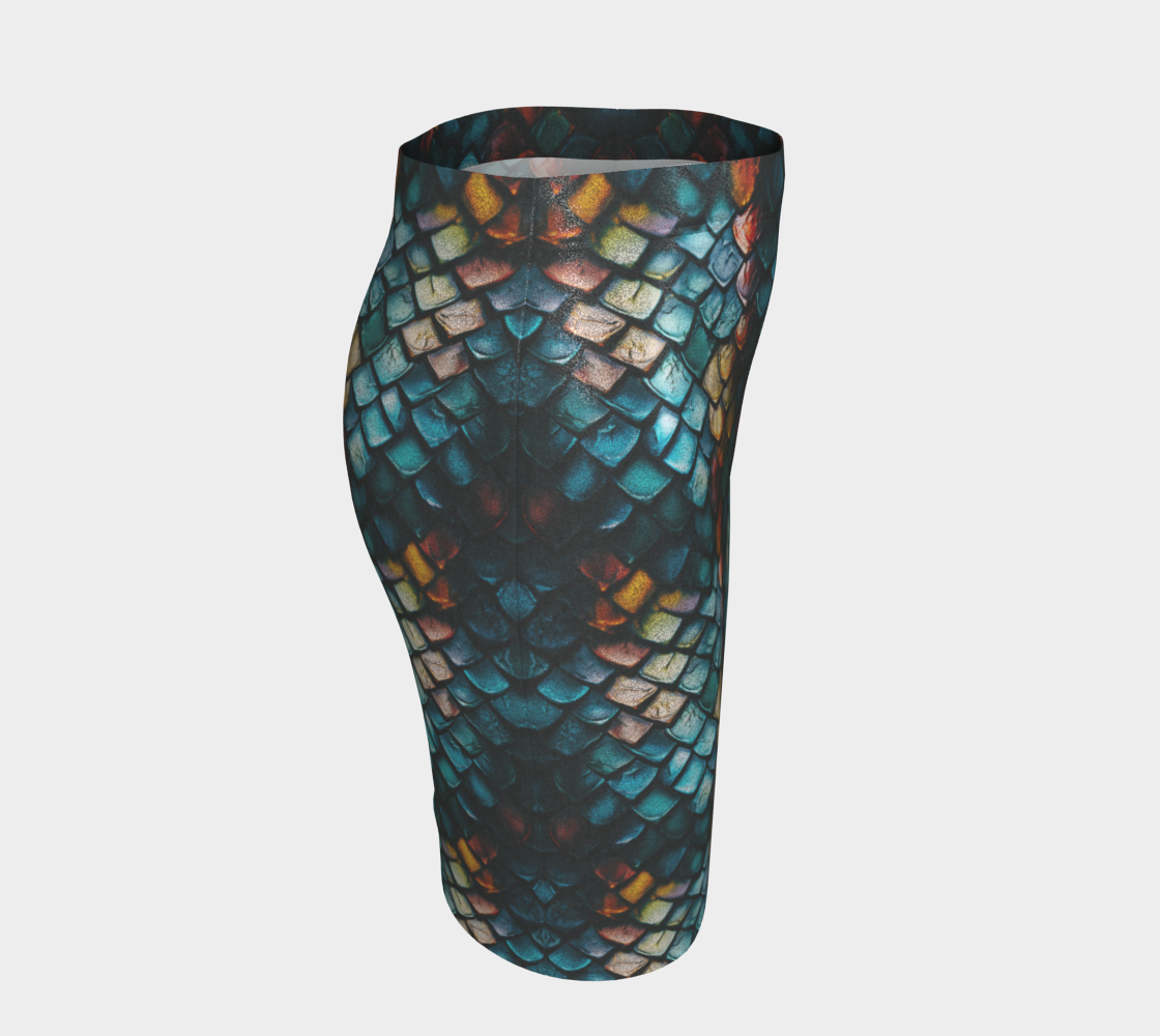 Glitter Dragon 01 Fitted Skirt