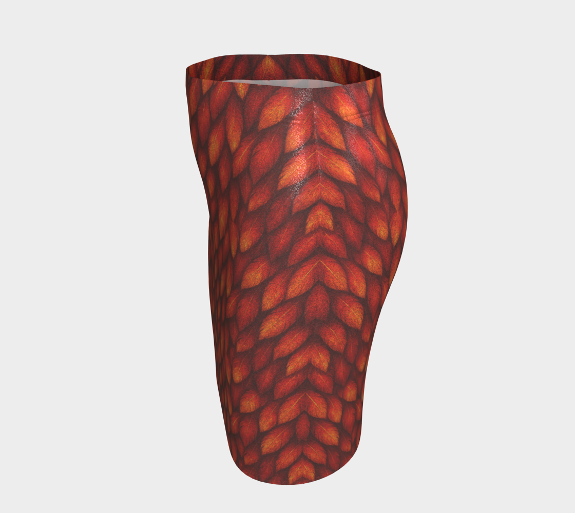 Phoenix Fire Feathers Fitted Skirt