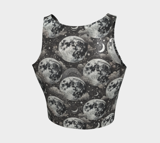 MOON PHASES Glitter Athletic Crop Top