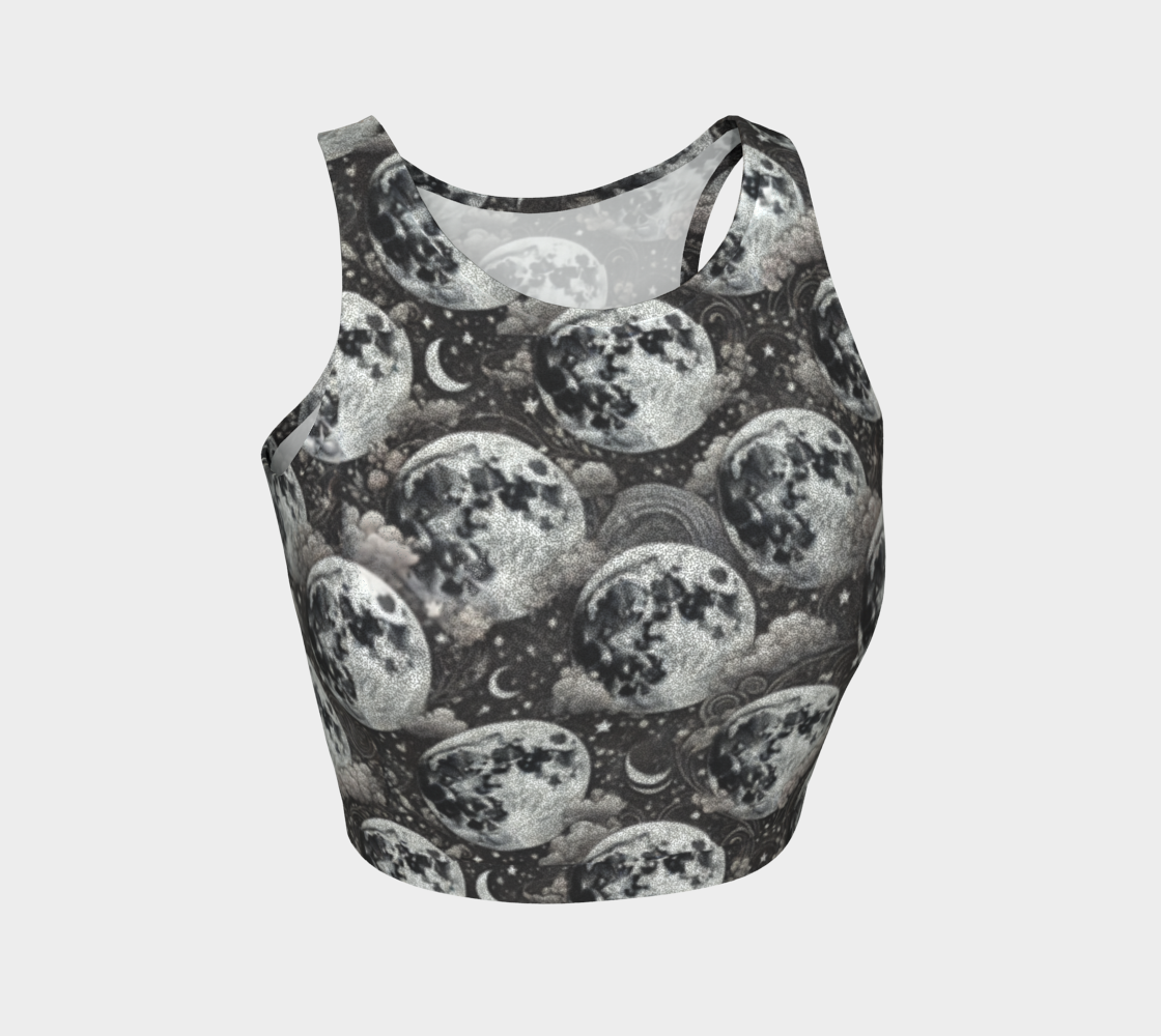 MOON PHASES Glitter Athletic Crop Top