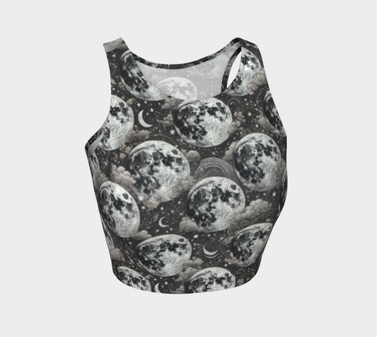 MOON PHASES Glitter Athletic Crop Top