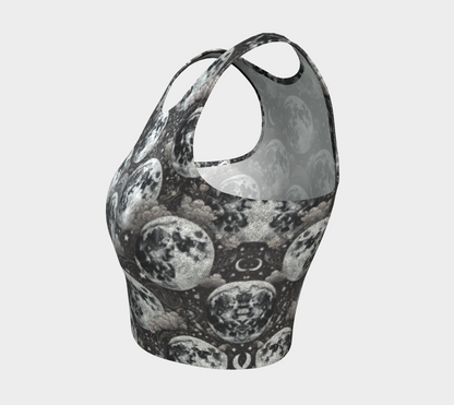 MOON PHASES Glitter Athletic Crop Top
