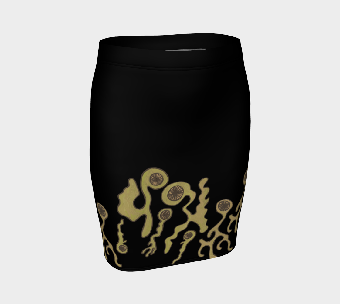 EYELIENS (Black) Fitted Skirt