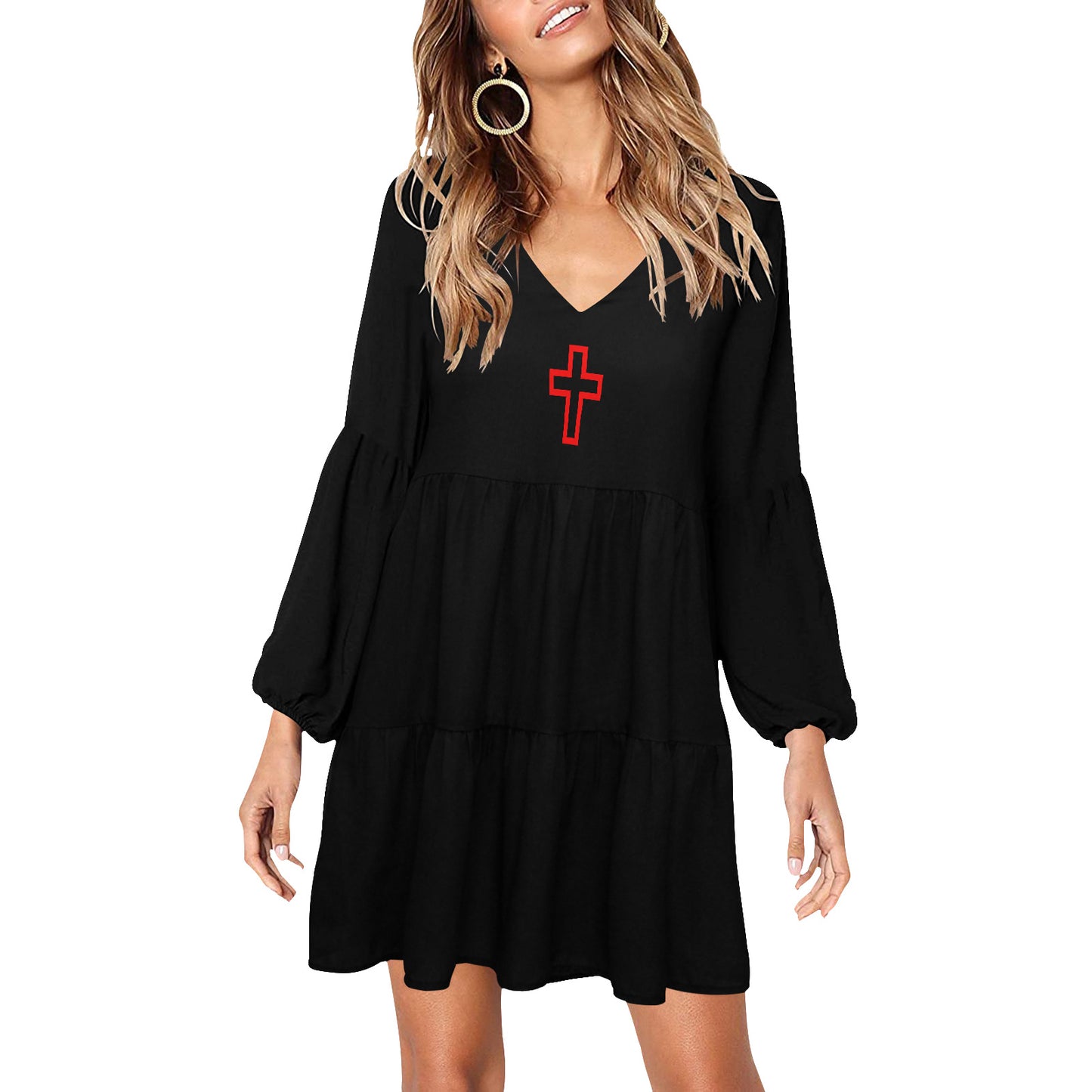 CRUSADE V-Neck Loose Fit Dress