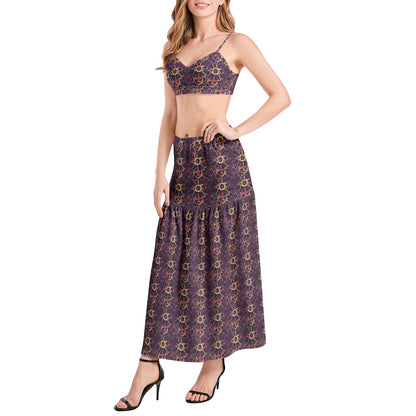 WICCA Bralette Top and High Slit Thigh Skirt Set