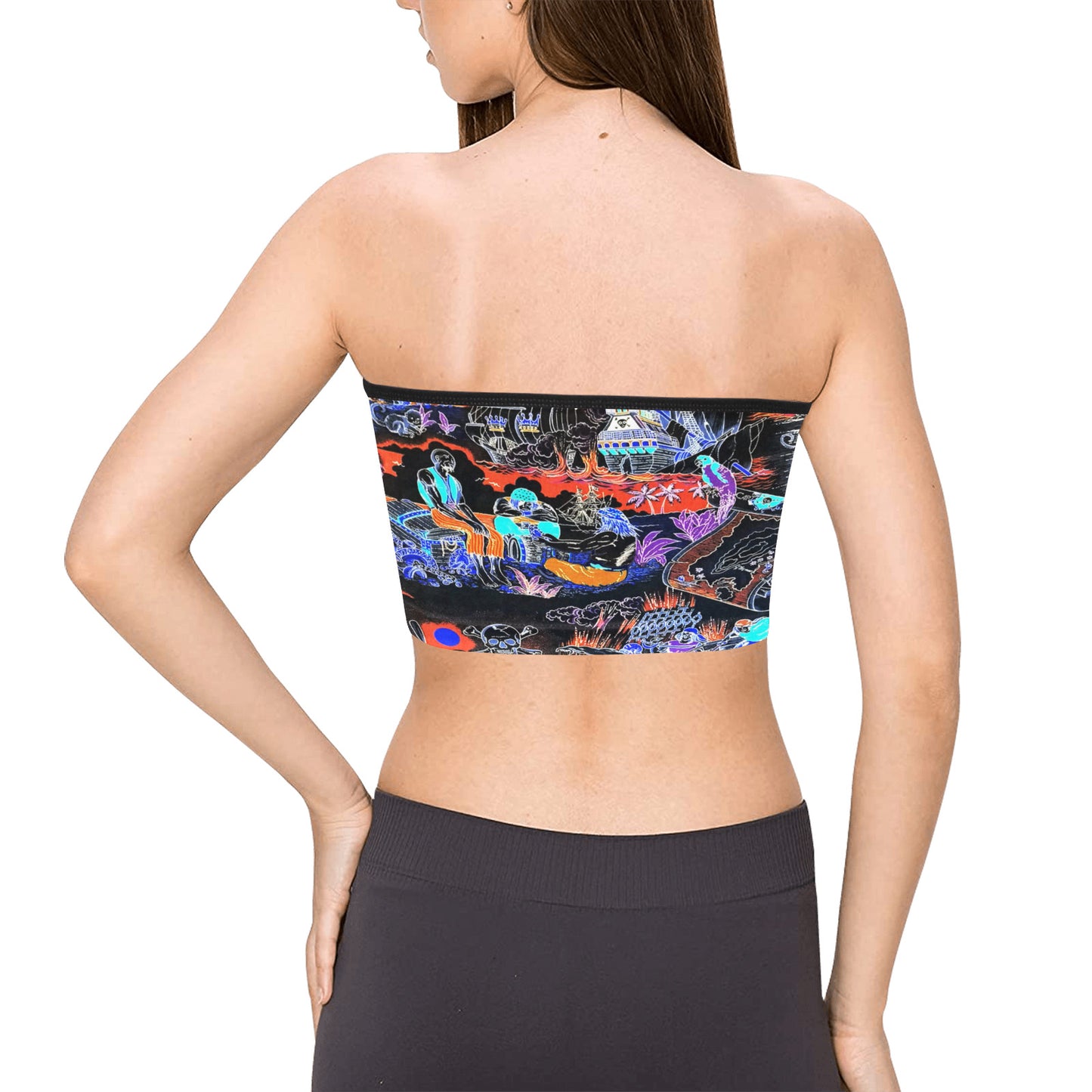 PLUNDER Tie Bandeau Top