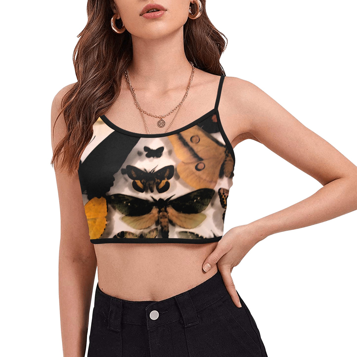 MOTH FALENA Spaghetti Strap Crop Top