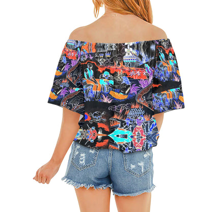 PLUNDER Off Shoulder Knot Front Blouse