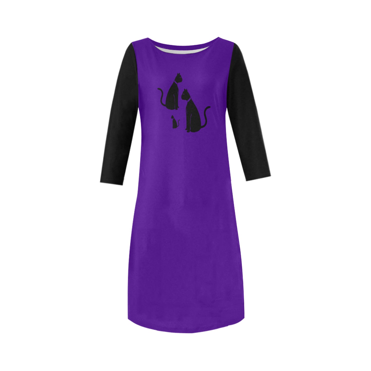 BLACK CATS Rhea Loose Round Neck Dress