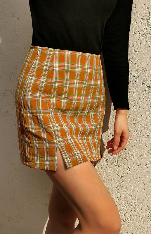 Tartan Pencil Mini Skirts