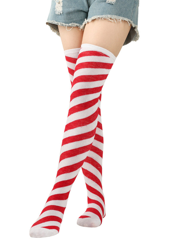Over Knee Bias Striped Socks