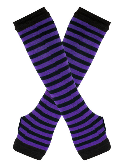Gloves Fingerless Grunge Stripe Elbow Length