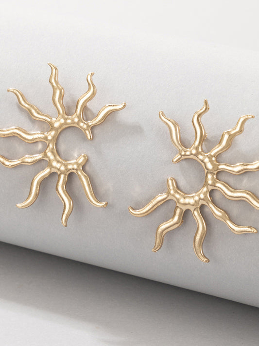 Earrings Geometric Golden Sun Jewelry