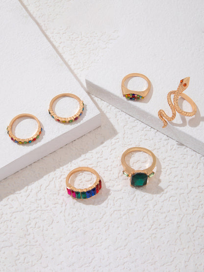 Ring Multi-Piece Set Snake and Heart Jewels
