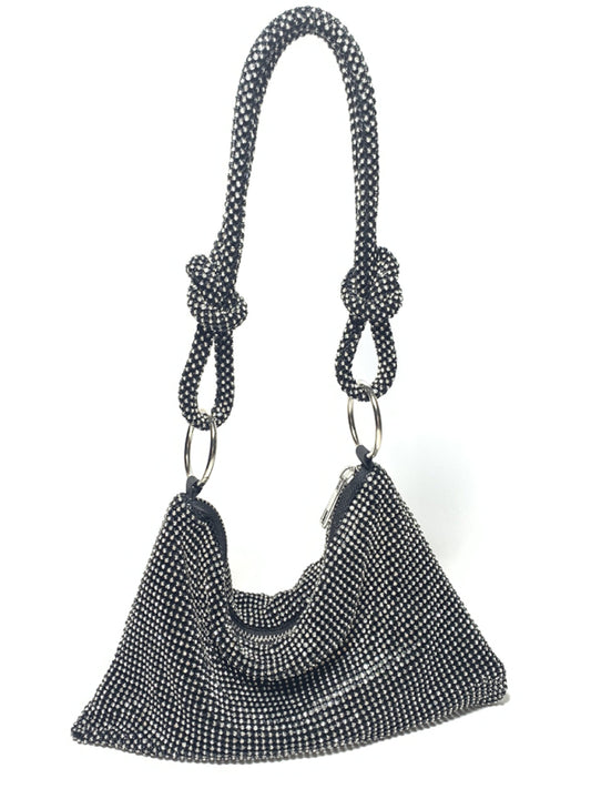 Shoulder Knotted Rhinestones & Diamonds Handmade Armpit Bag