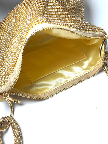Shoulder Knotted Rhinestones & Diamonds Handmade Armpit Bag