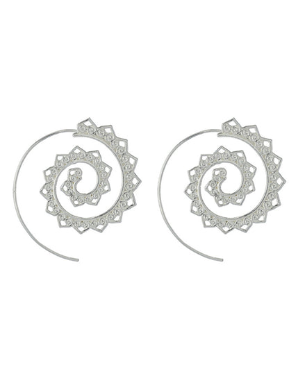 Earrings Spiral Exaggerated Swirl Shape Vintage Design Jewelry