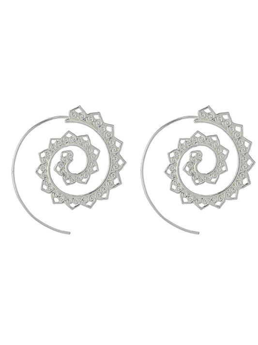 Earrings Spiral Exaggerated Swirl Shape Vintage Design Jewelry