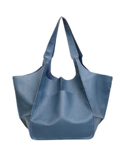 Soft Leather Style One Shoulder Tote Bag