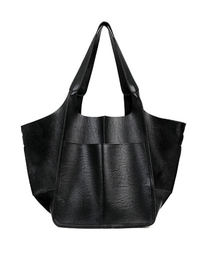 Soft Leather Style One Shoulder Tote Bag