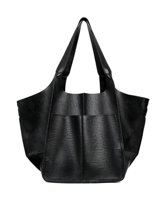 Soft Leather Style One Shoulder Tote Bag