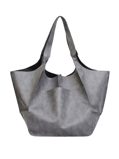 Soft Leather Style One Shoulder Tote Bag