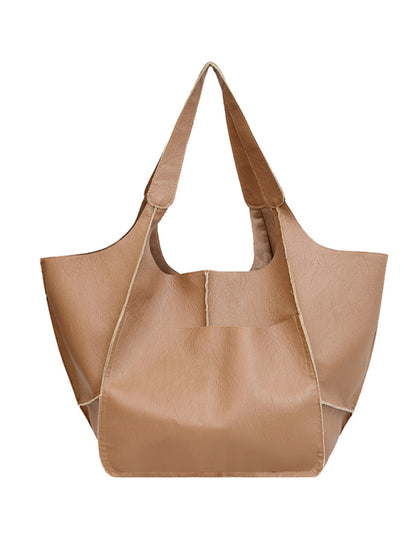 Soft Leather Style One Shoulder Tote Bag