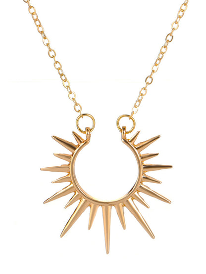 Necklace Sunflower Pendant Retro Metal Clavicle Chain Jewelry