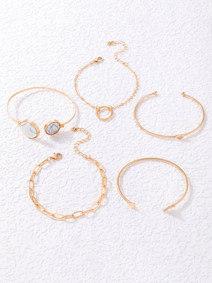 Bracelet Geometric Love Triangle 5-piece Inlaid Set Jewelry