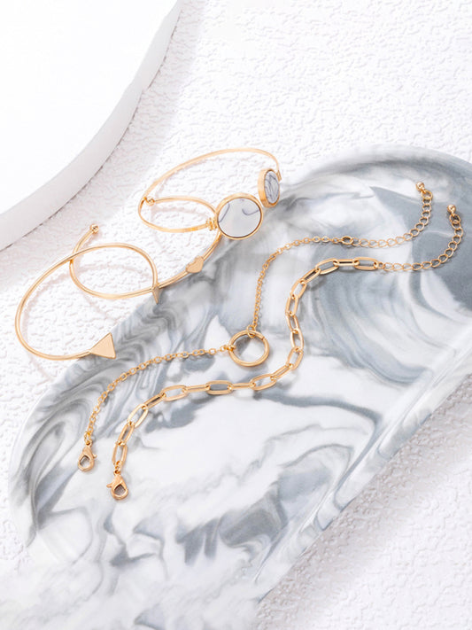 Bracelet Geometric Love Triangle 5-piece Inlaid Set Jewelry