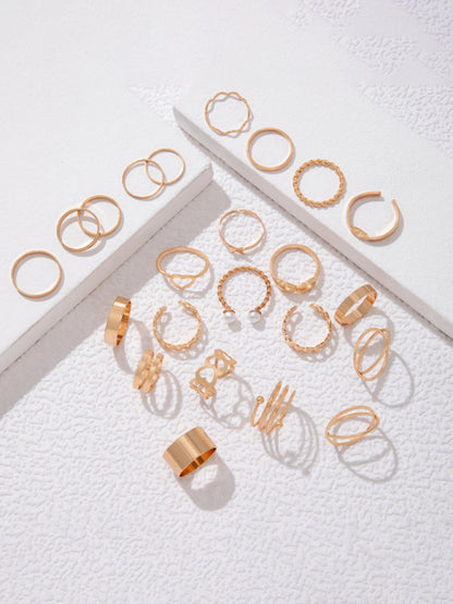 Rings Butterfly 8-Character Cross Love Pearl Opet 23-piece Set Jewelery