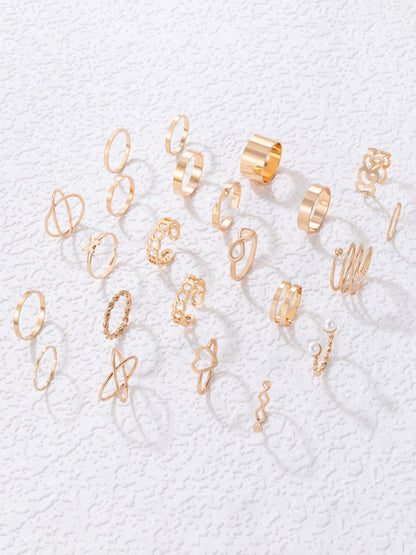 Rings Butterfly 8-Character Cross Love Pearl Opet 23-piece Set Jewelery