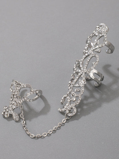 Ring Set Exaggerated Personality Flower Chain Temperament Hollow Carved Jewelry