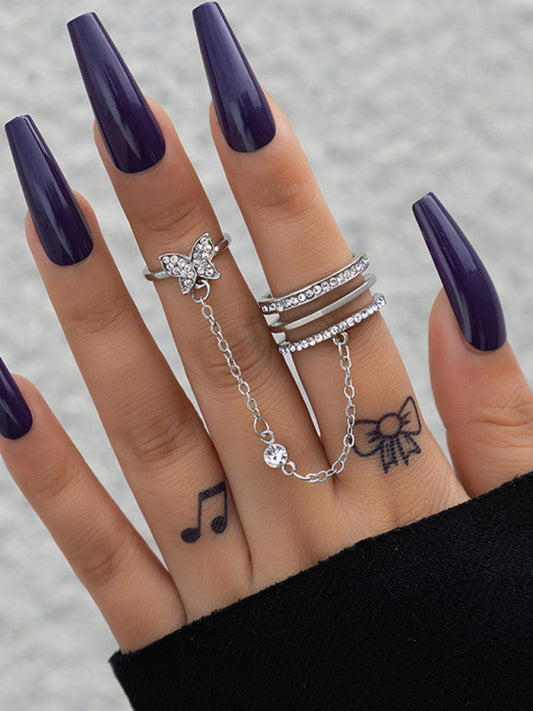 Ring Set Exaggerated Personality Chain Temperament Combination Jewelry