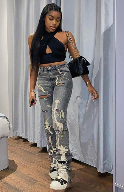Nineties Art School Ripped Denim Jeans