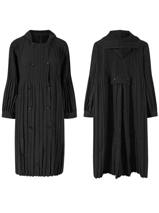 Convent Double Breasted Button Pleated Dress