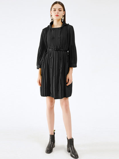 Convent Double Breasted Button Pleated Dress