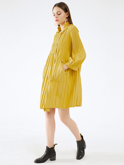 Convent Double Breasted Button Pleated Dress